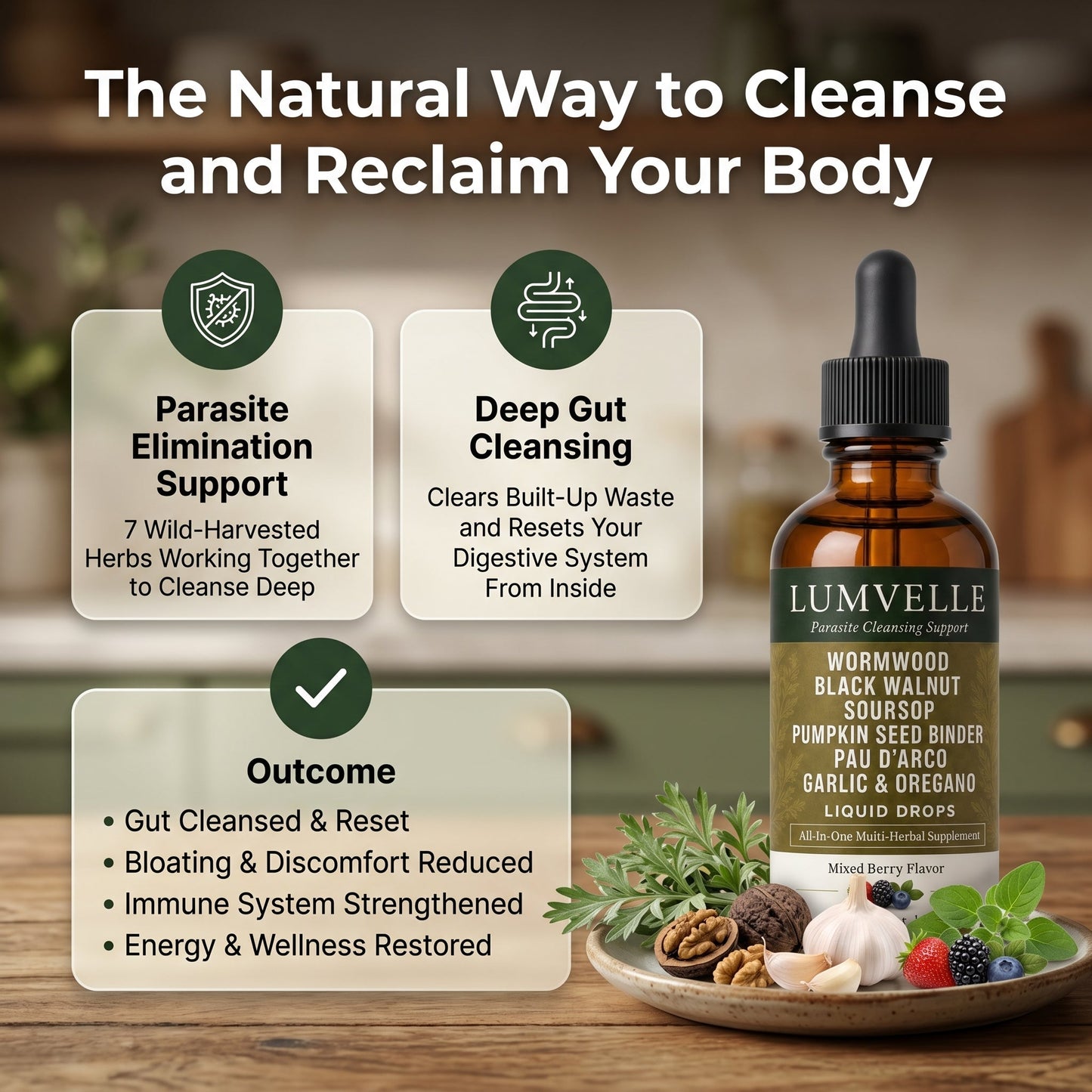 LUMVELLE Wild-Harvested Wormwood Herbal Drops