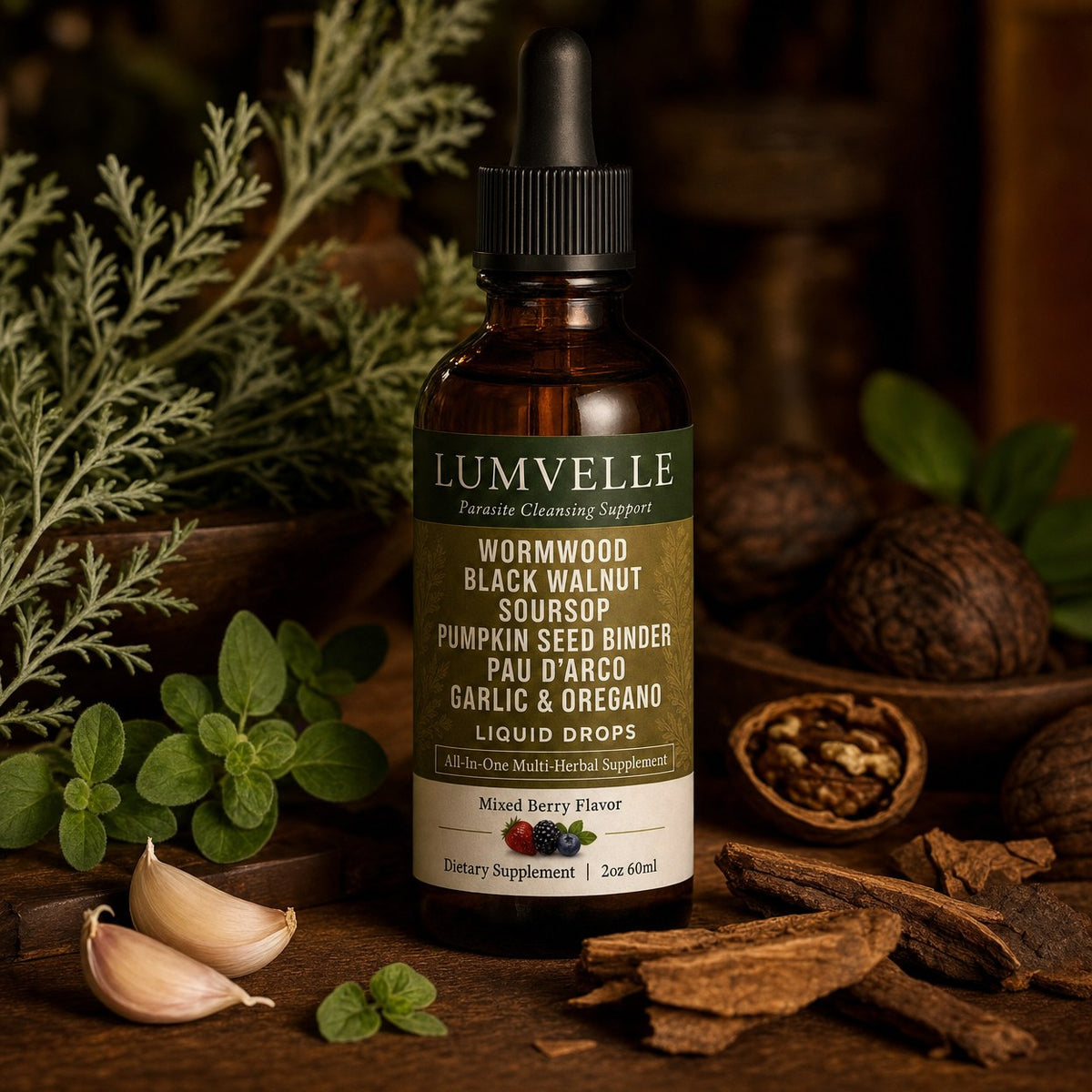 LUMVELLE Wild-Harvested Wormwood Herbal Drops
