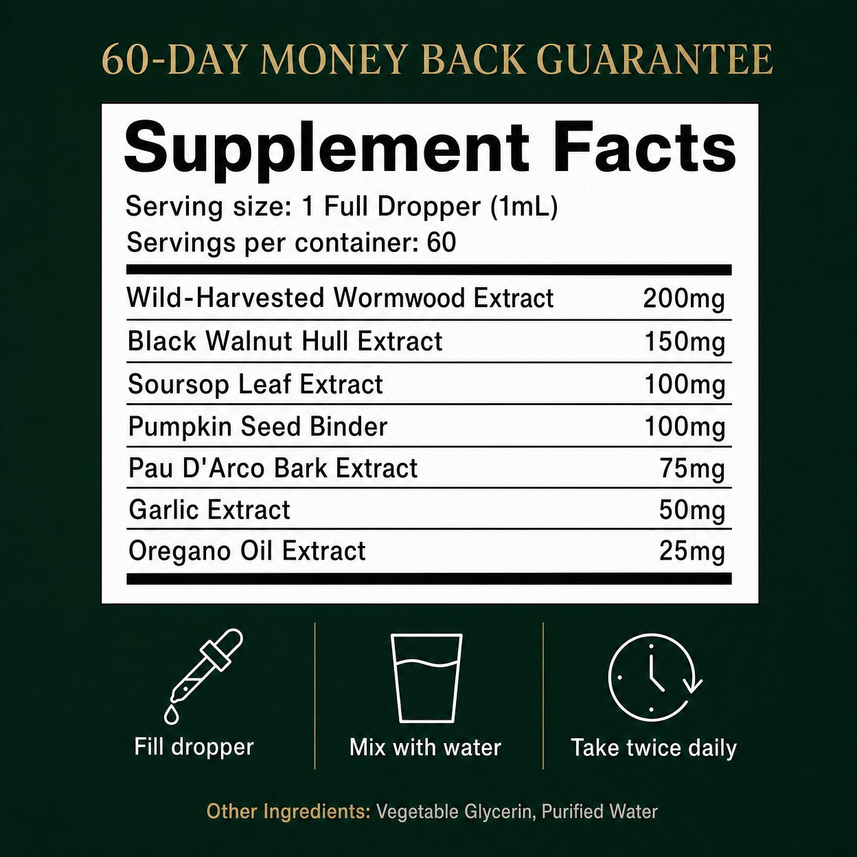 LUMVELLE Wild-Harvested Wormwood Herbal Drops